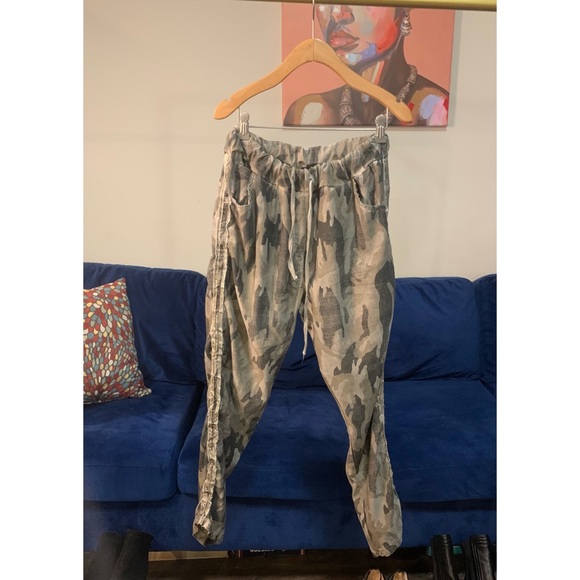 venti6 | Pants & Jumpsuits | Venti6 Camo Metallic Trim Pants Size Small | Poshmark